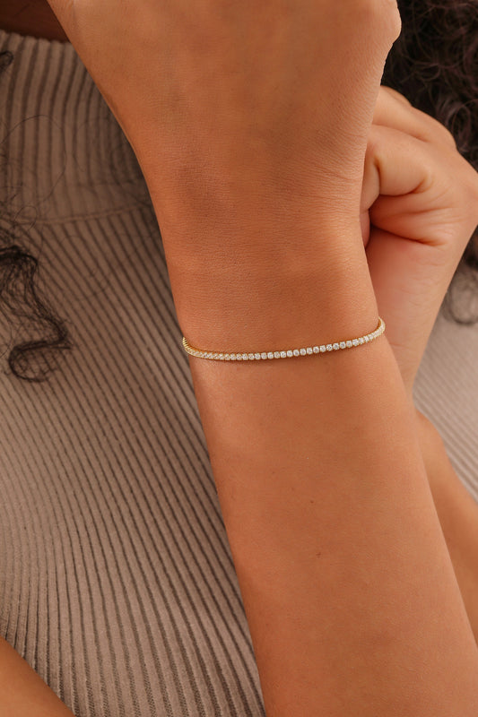 Dainty Tennis Bracelet, Cubic Zirconia Bracelet, Diamond Tennis Bracelet, Minimalist Bracelet, Maid of Honor Gift, XW127
